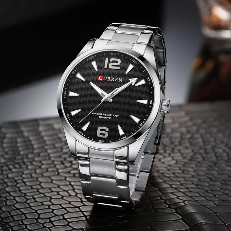 CURREN Fashion Brand Men's Watches with Luminous Hands Classy Business Stainless Steel Band Wristwatches for Male